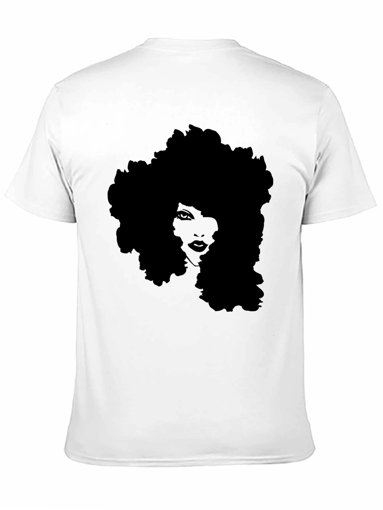 Afro Silhouette Tee - Stylish Black Graphic T-Shirt