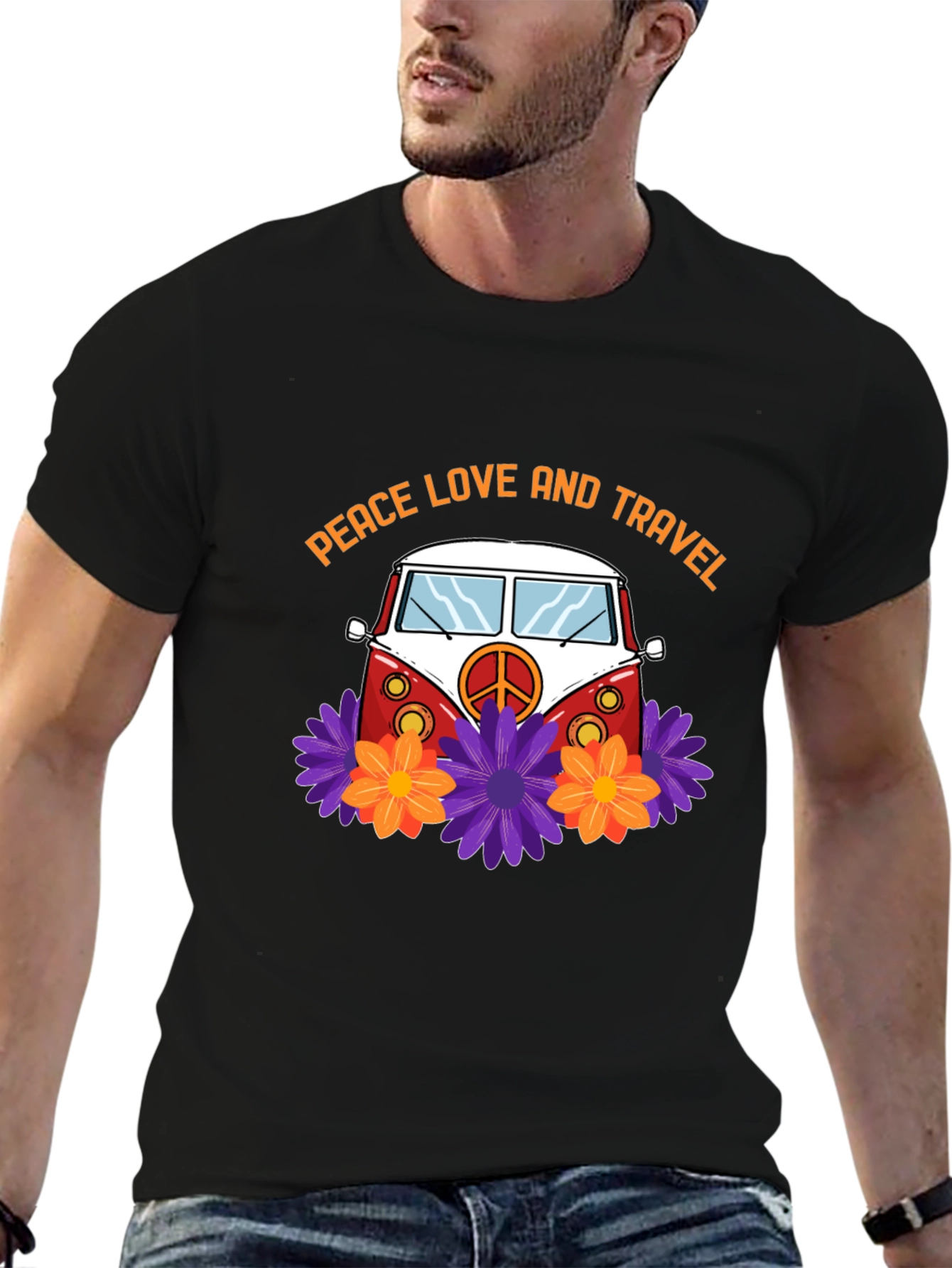 Peace Love & Travel Van Graphic T-Shirt