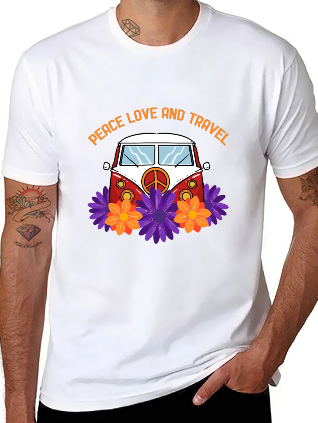 Peace Love & Travel Van Graphic T-Shirt