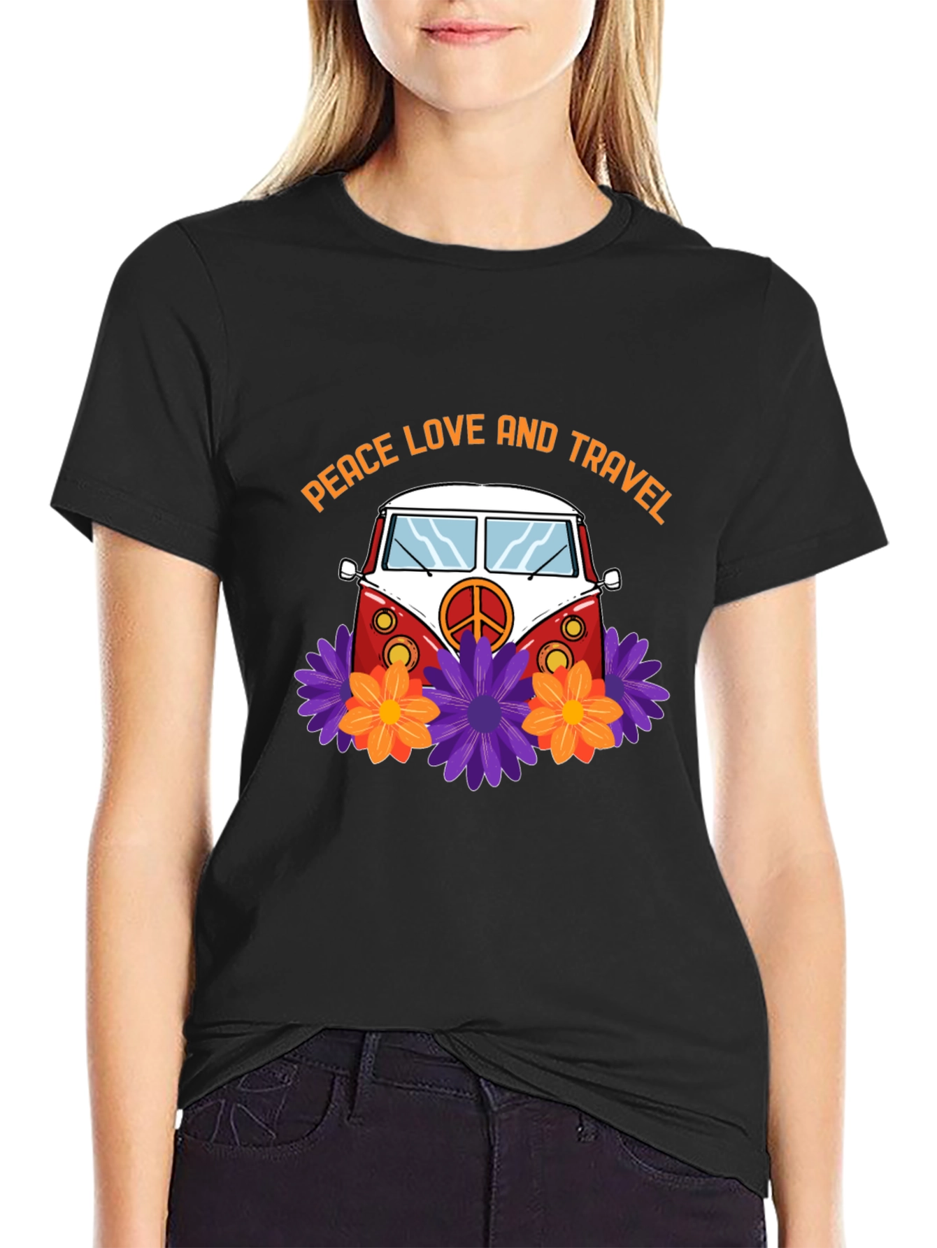 Peace Love & Travel Van Graphic T-Shirt