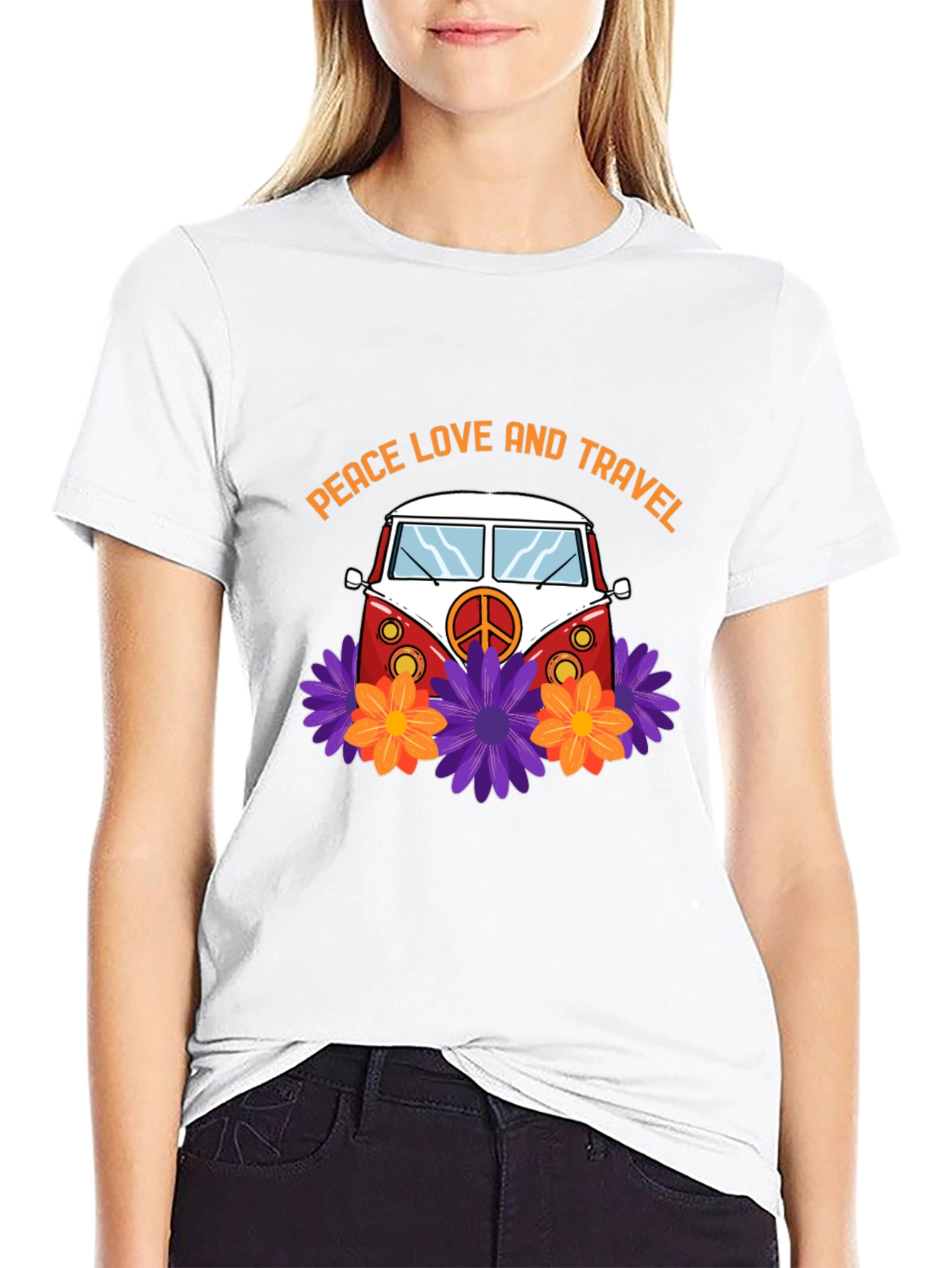 Peace Love & Travel Van Graphic T-Shirt