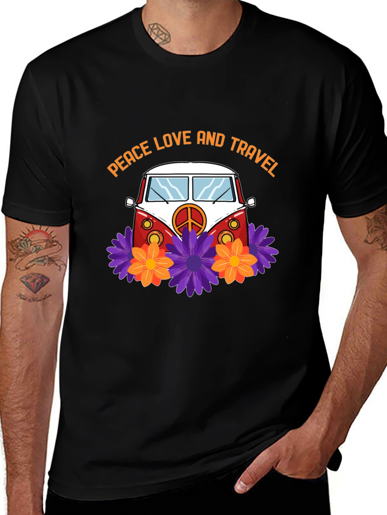 Peace Love & Travel Van Graphic T-Shirt