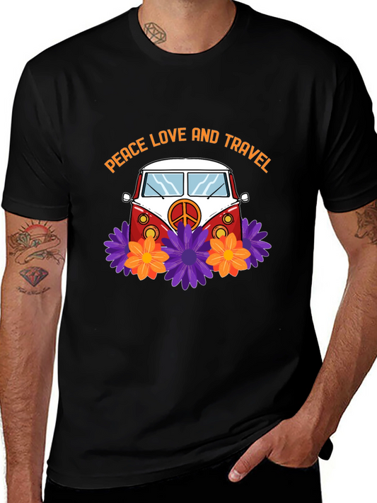Peace Love & Travel Van Graphic T-Shirt