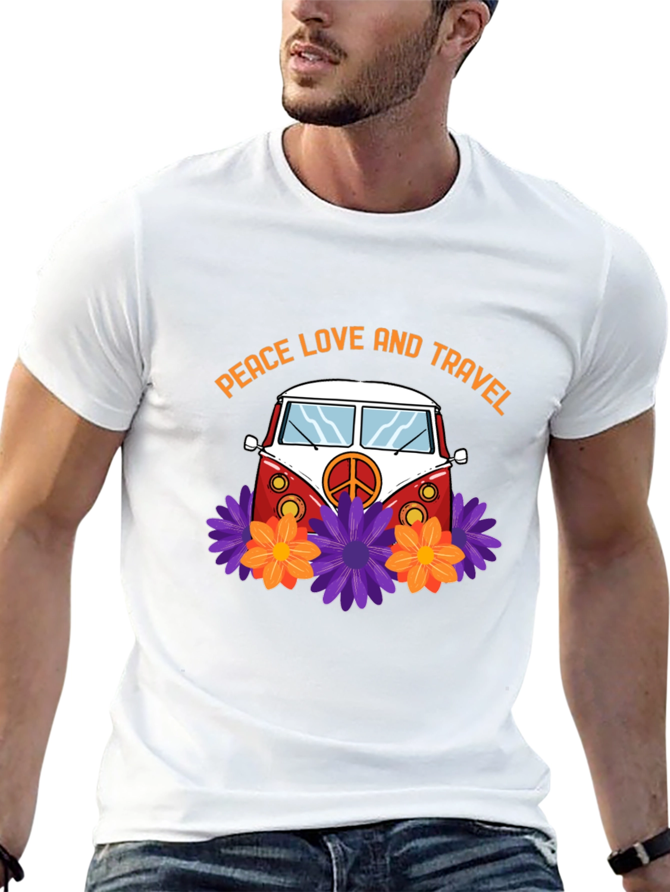 Peace Love & Travel Van Graphic T-Shirt