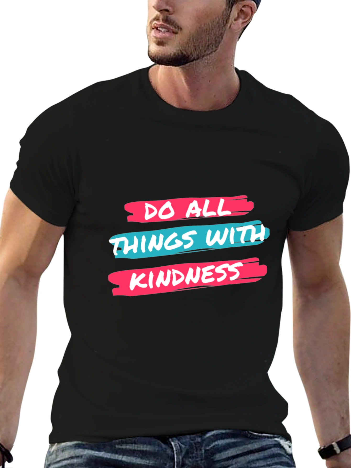 Kindness Graphic Tee - Black Cotton Blend