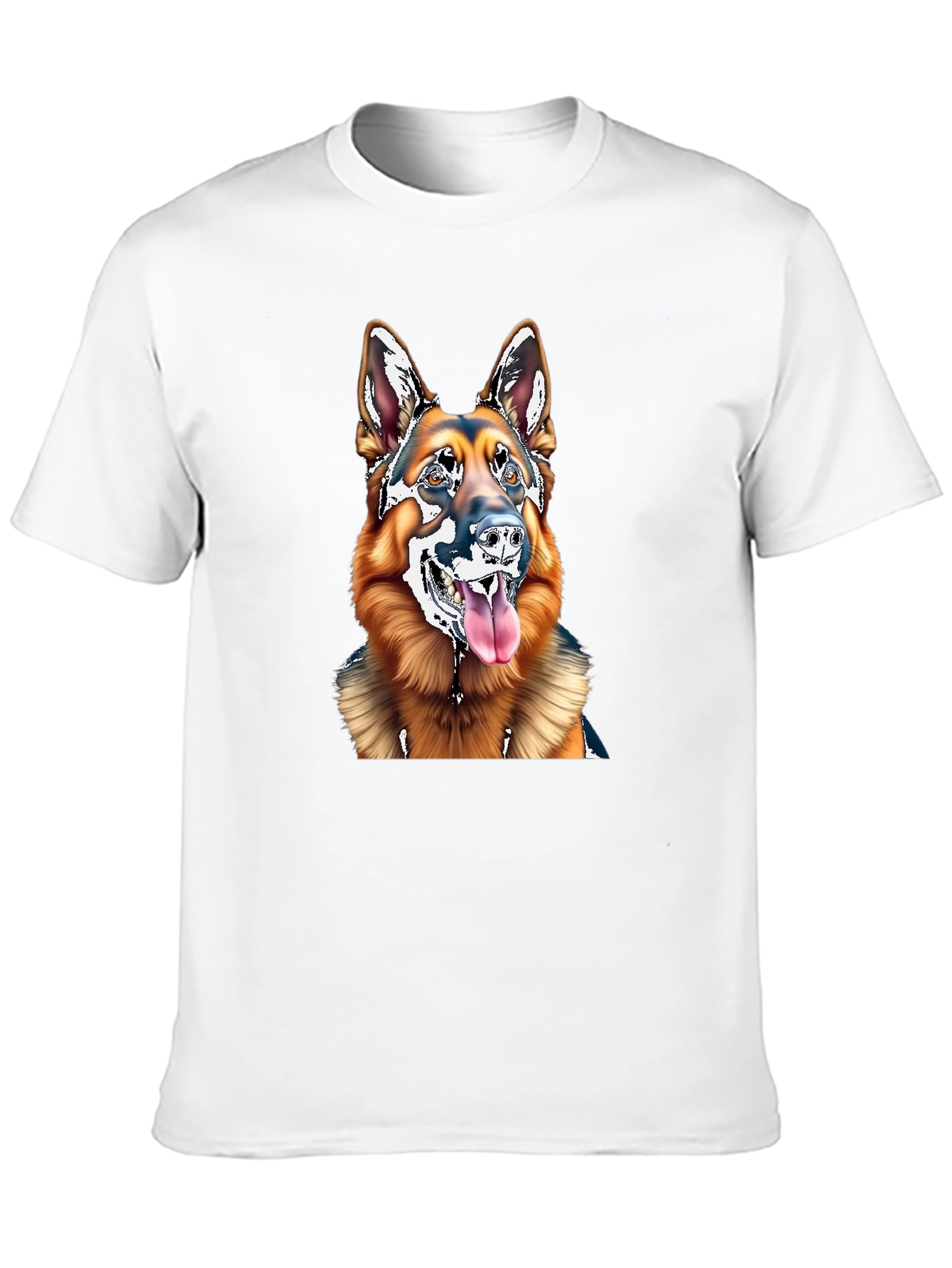 German Shepherd Dog Graphic Tee - Black Cotton Blend