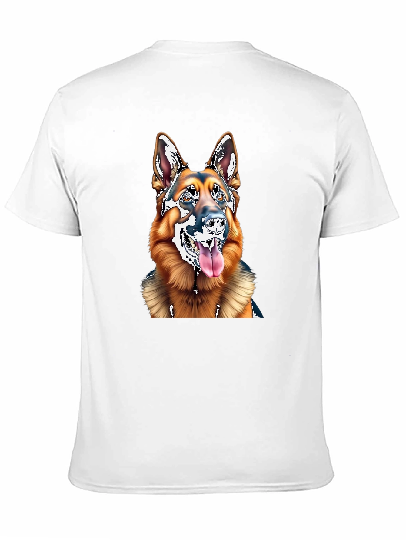 German Shepherd Dog Graphic Tee - Black Cotton Blend