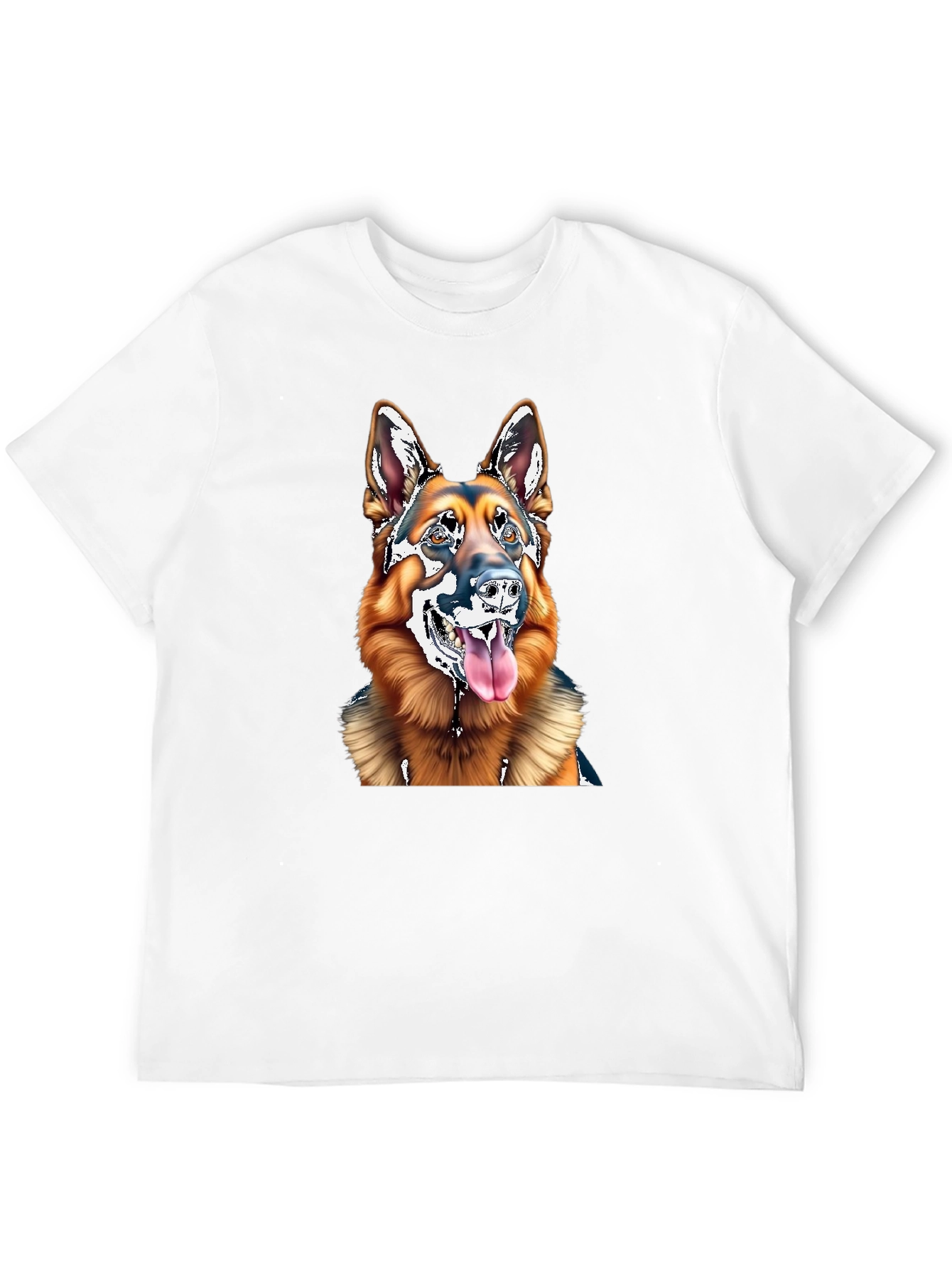 German Shepherd Dog Graphic Tee - Black Cotton Blend