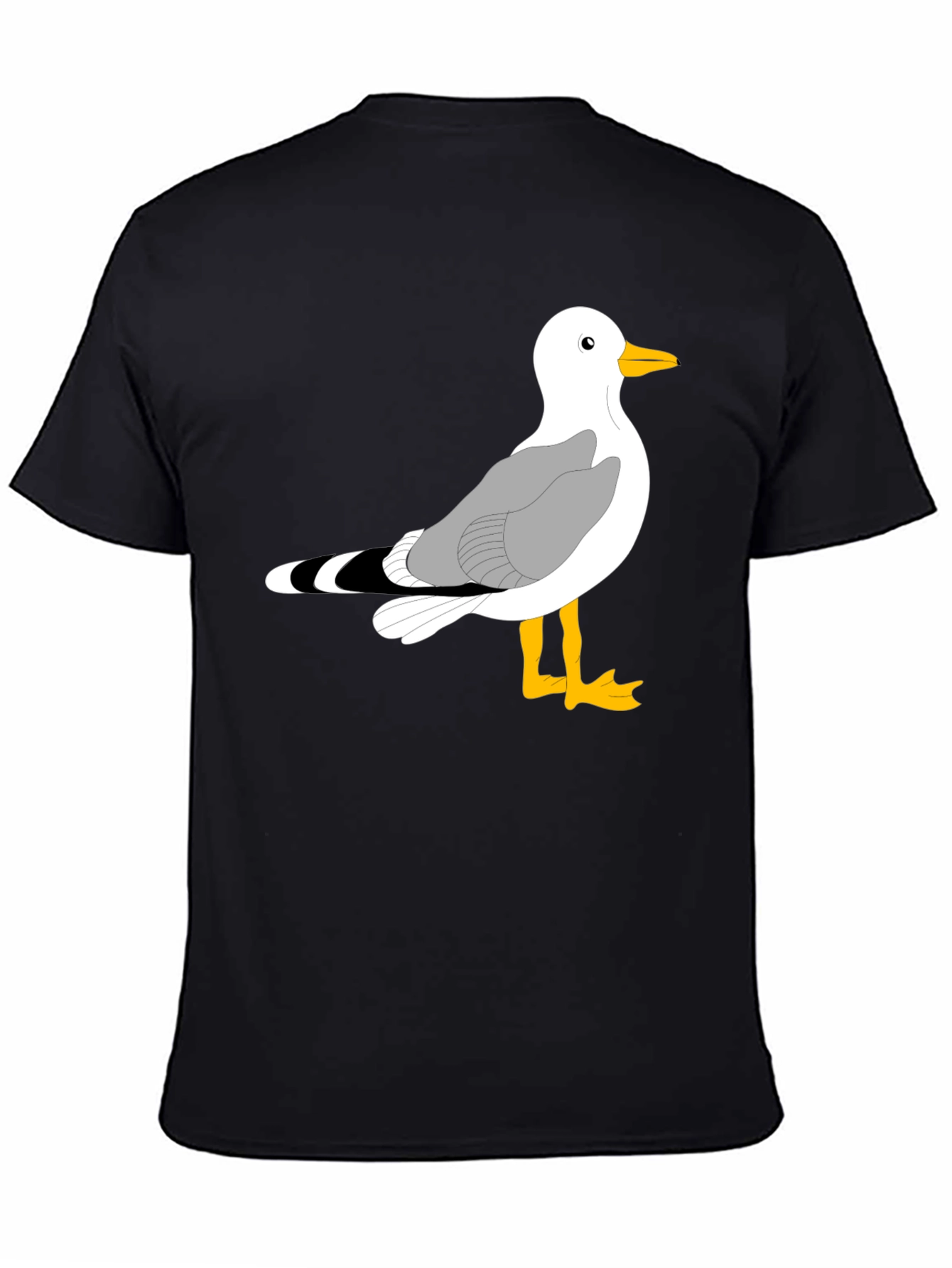 Seagull Graphic Tee - Black Cotton T-Shirt