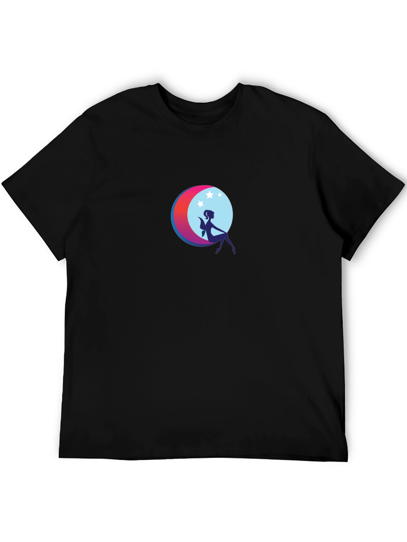 Moon Fairy Graphic Black T-Shirt