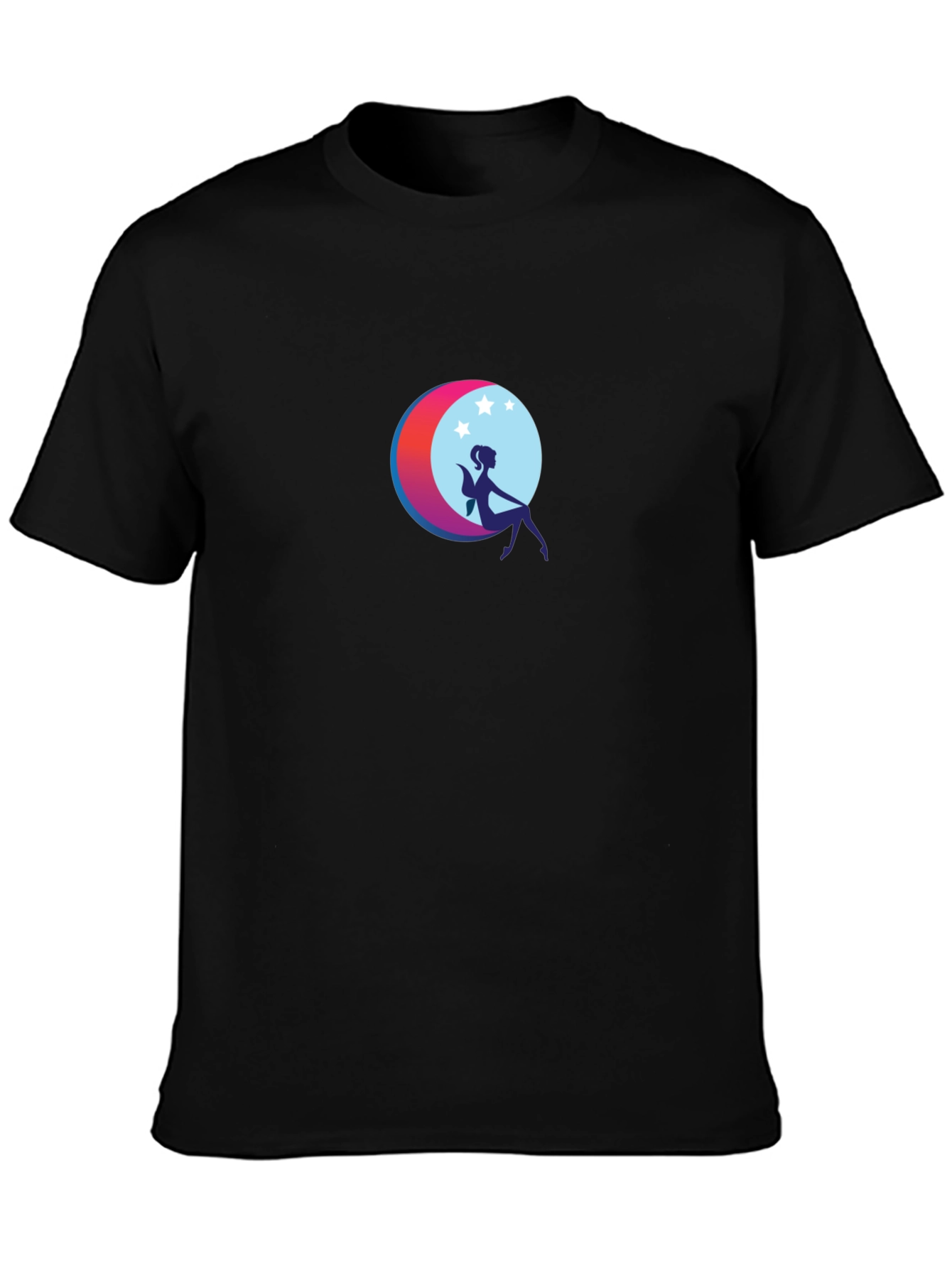 Moon Fairy Graphic Black T-Shirt