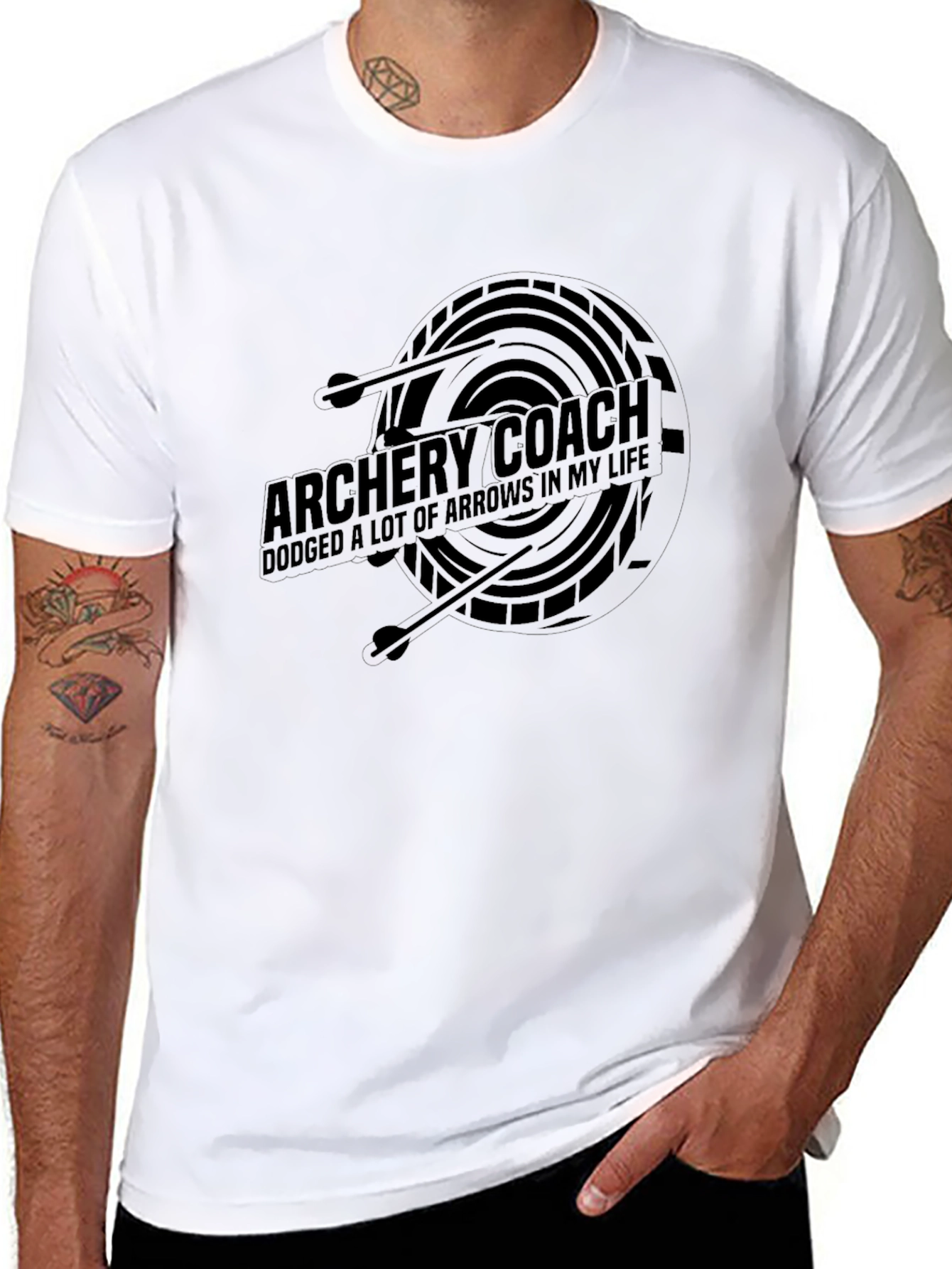 Archery Coach Arrow Dodge Graphic T-Shirt