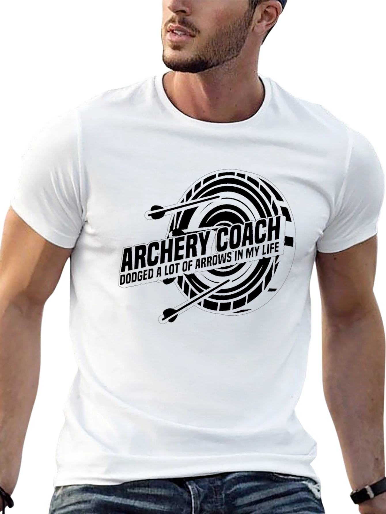 Archery Coach Arrow Dodge Graphic T-Shirt