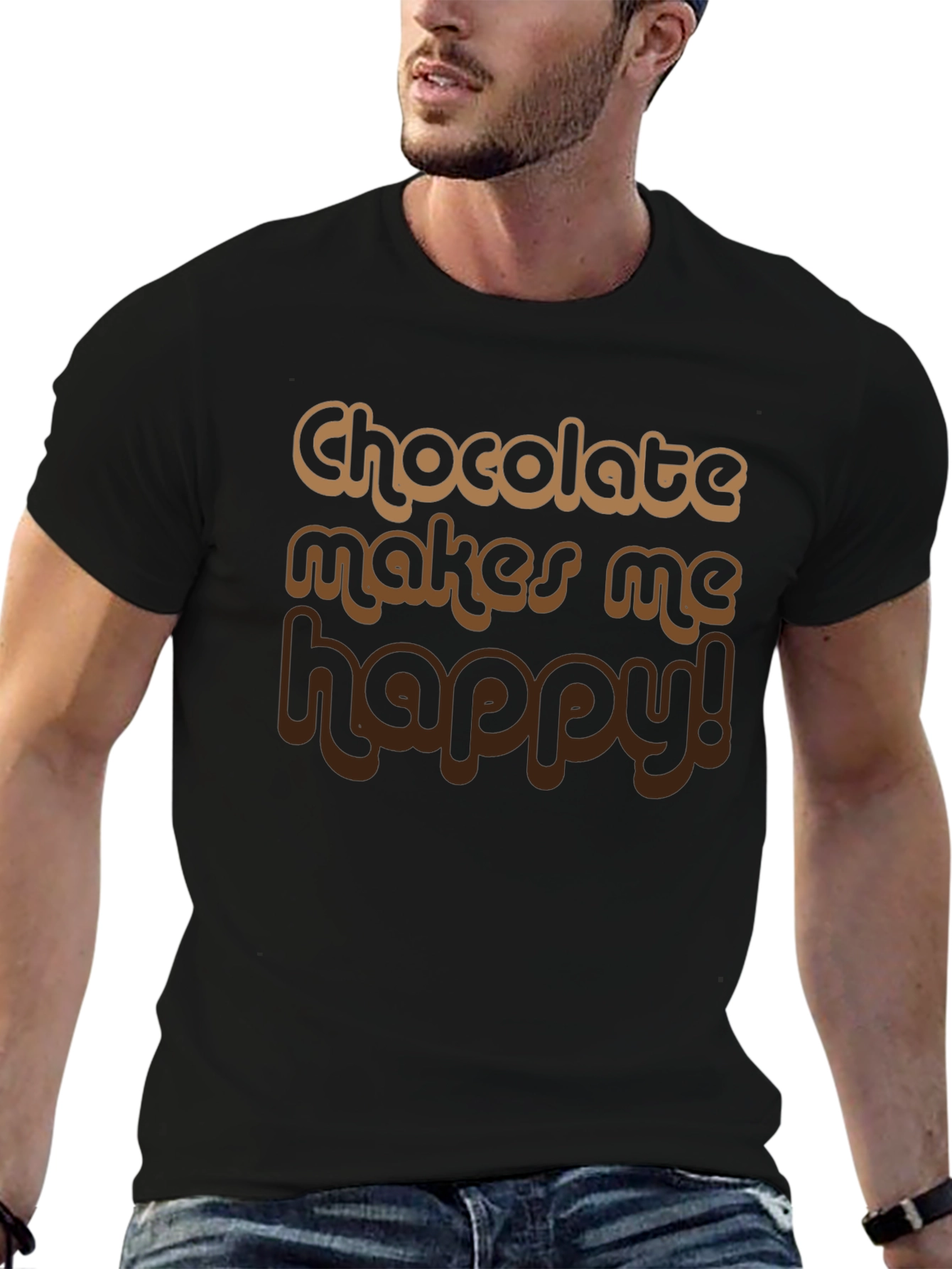 Chocolate Makes Me Happy Graphic Tee
