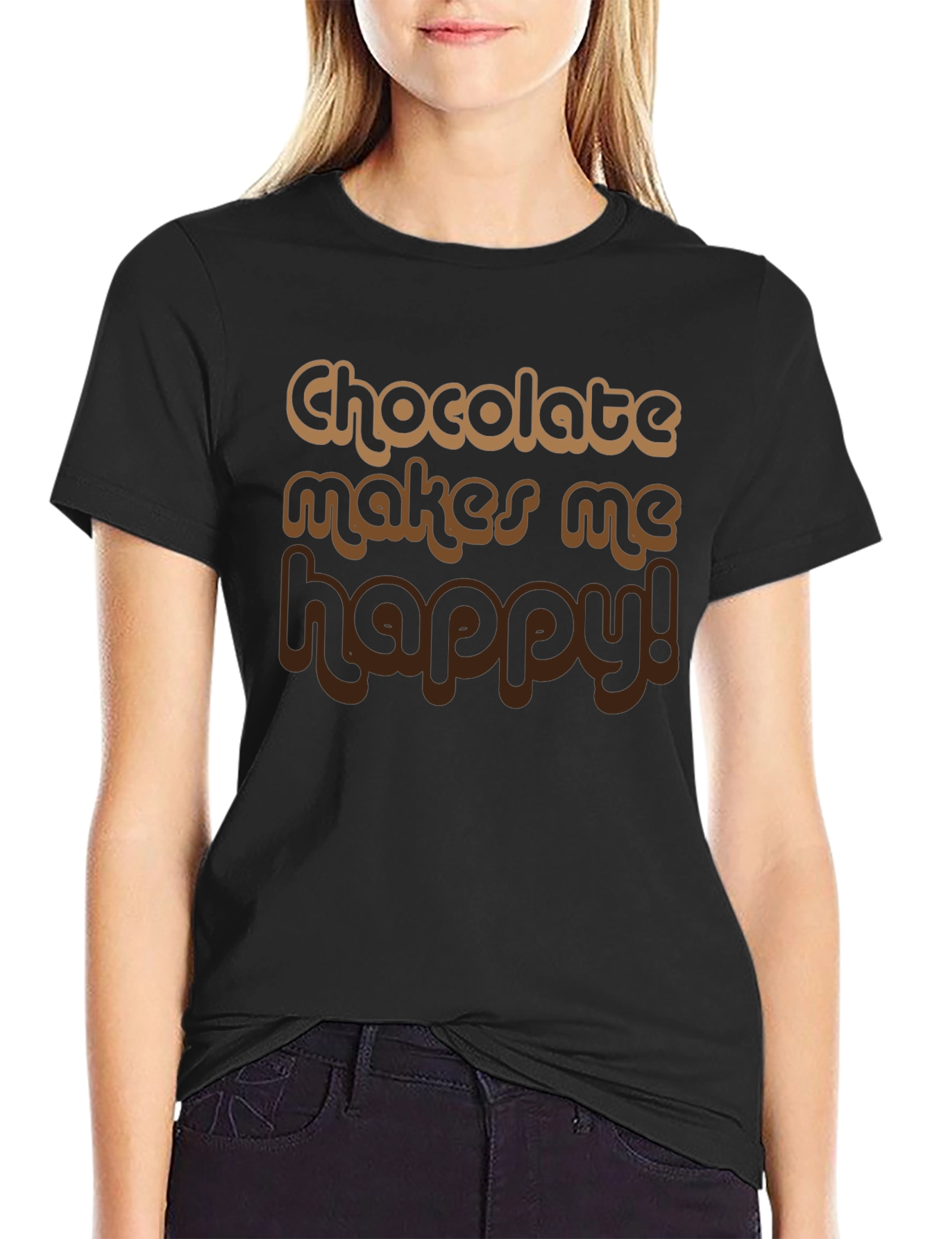 Chocolate Makes Me Happy Graphic Tee