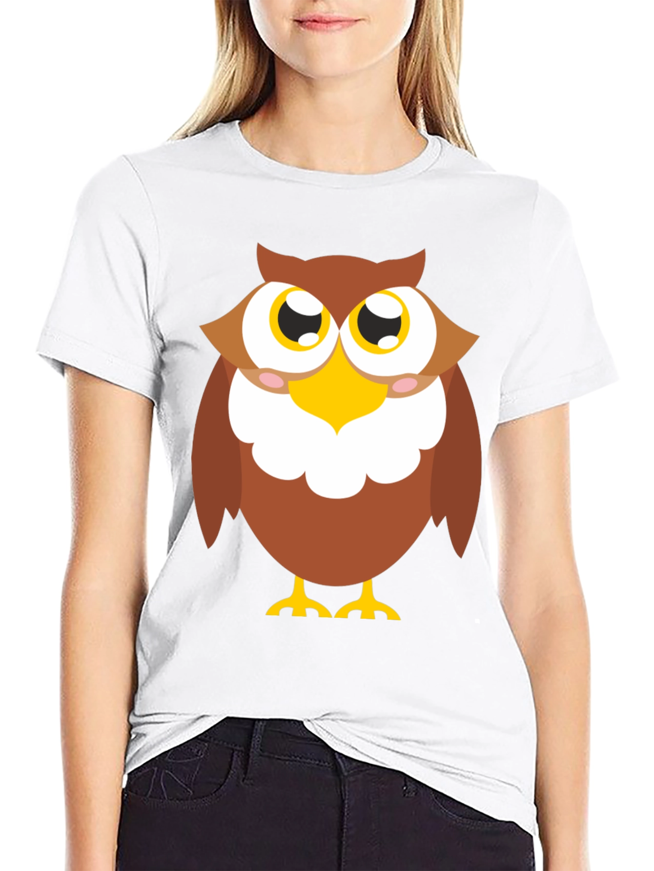 Cute Owl Graphic T-Shirt - Black Cotton Tee