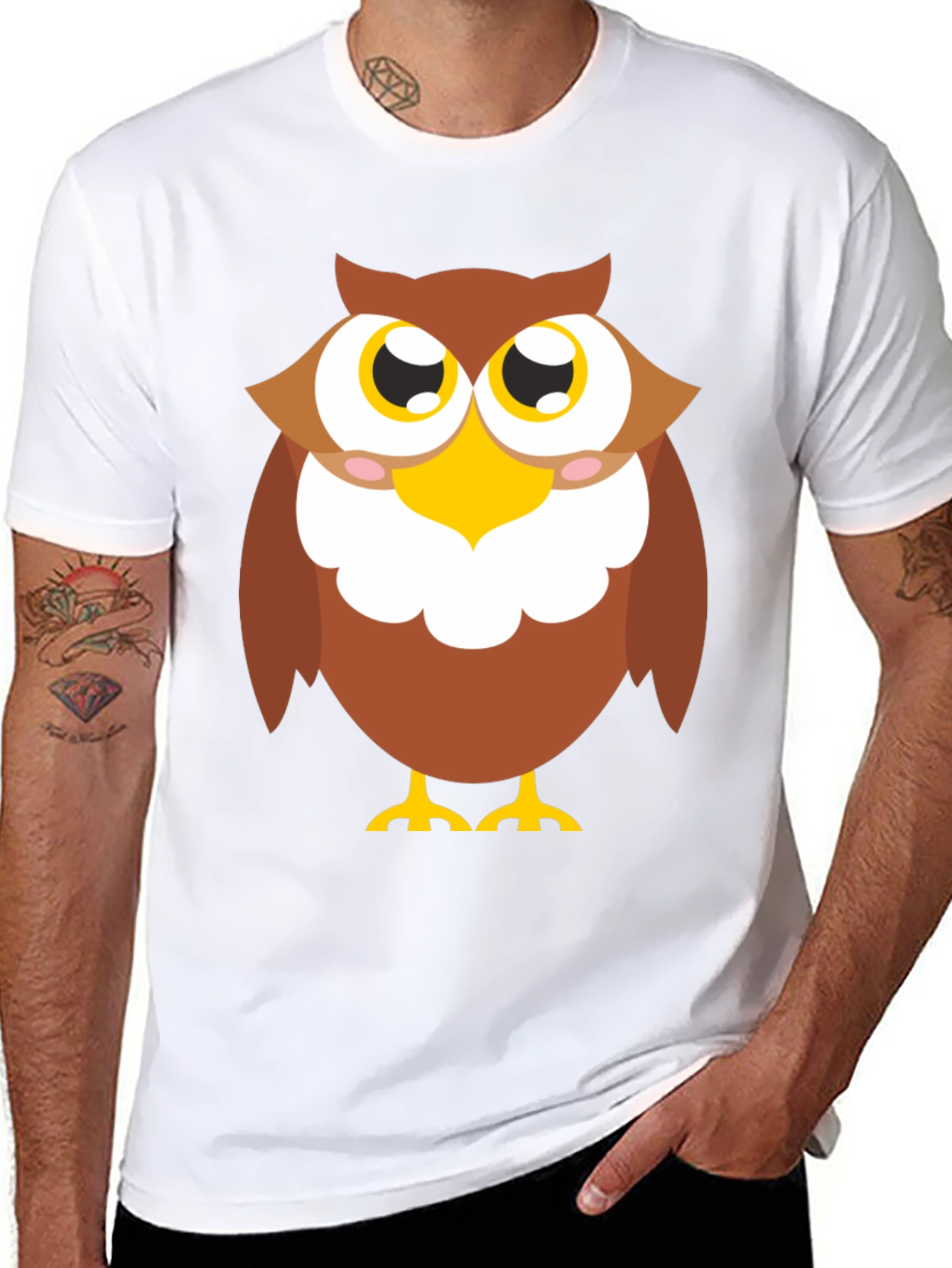Cute Owl Graphic T-Shirt - Black Cotton Tee