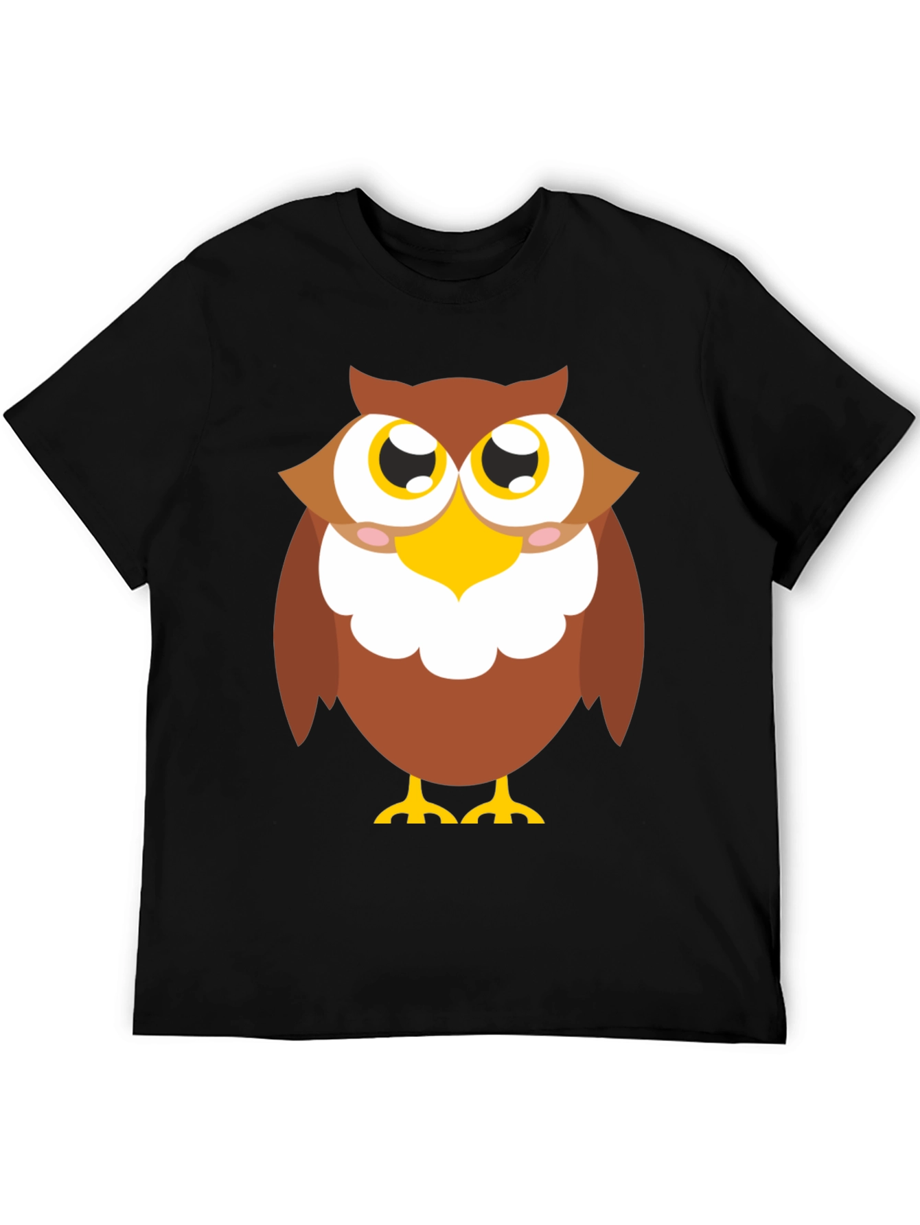Cute Owl Graphic T-Shirt - Black Cotton Tee