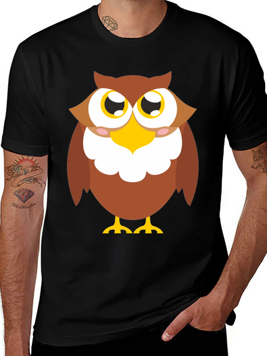 Cute Owl Graphic T-Shirt - Black Cotton Tee