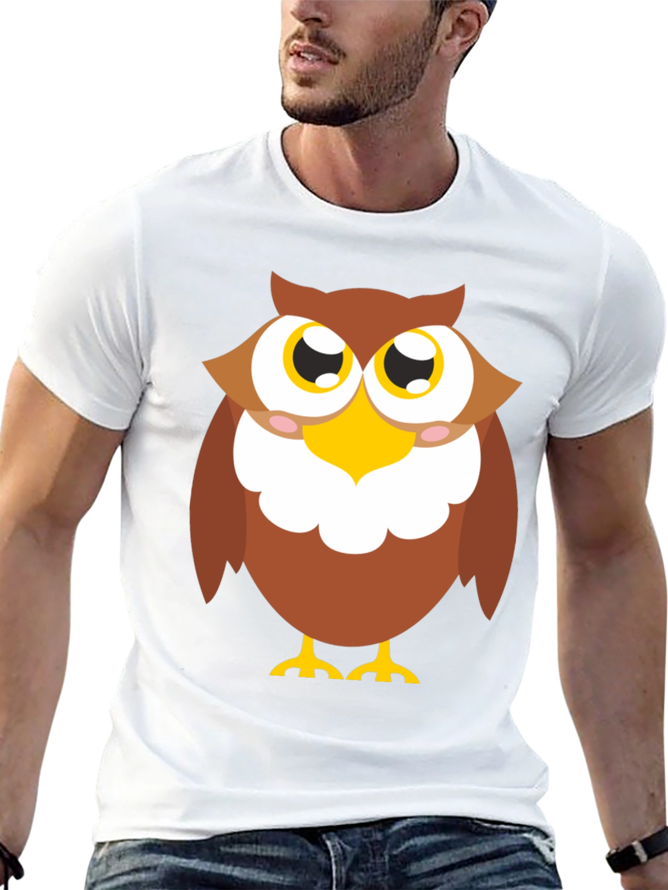 Cute Owl Graphic T-Shirt - Black Cotton Tee