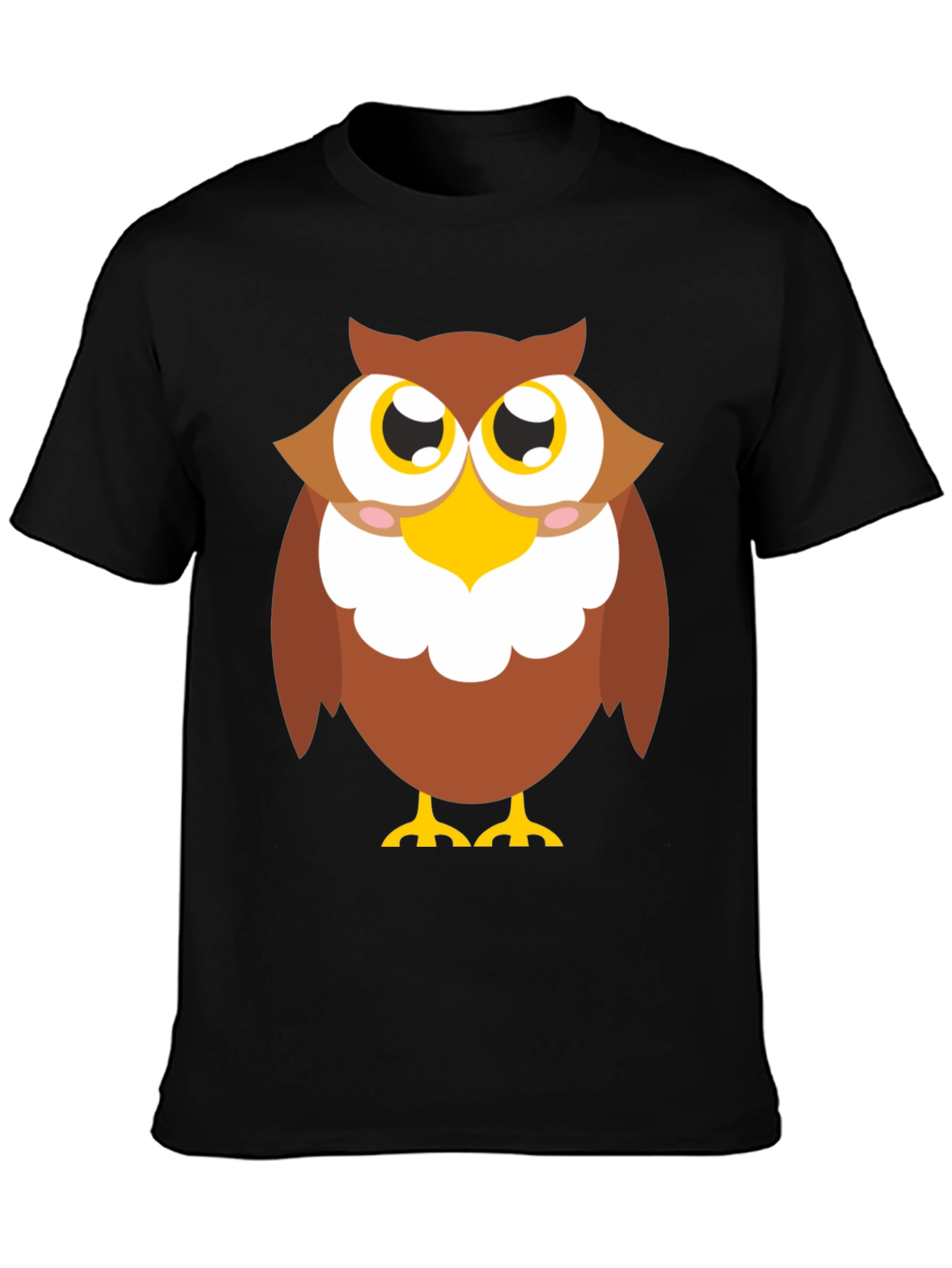 Cute Owl Graphic T-Shirt - Black Cotton Tee
