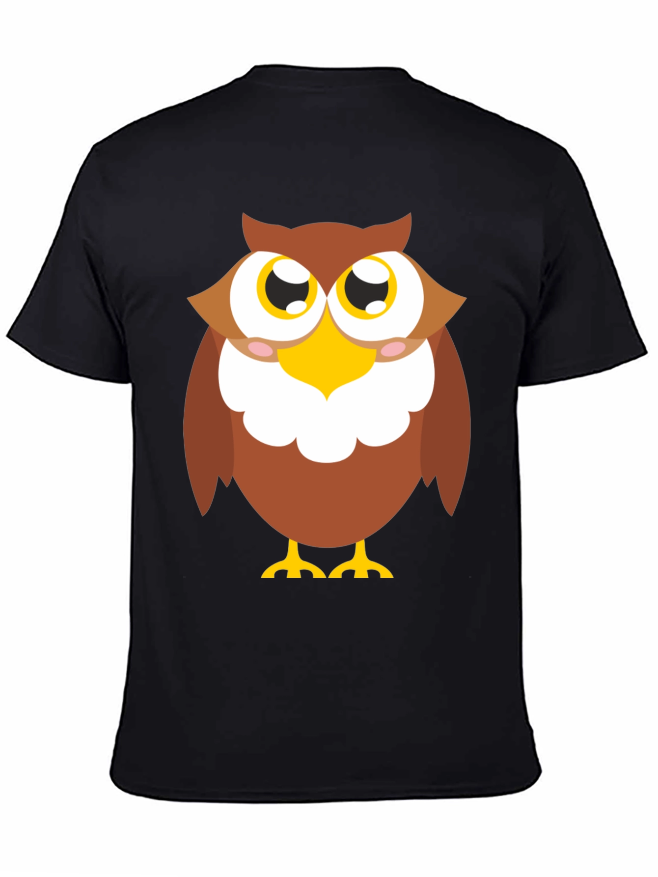 Cute Owl Graphic T-Shirt - Black Cotton Tee