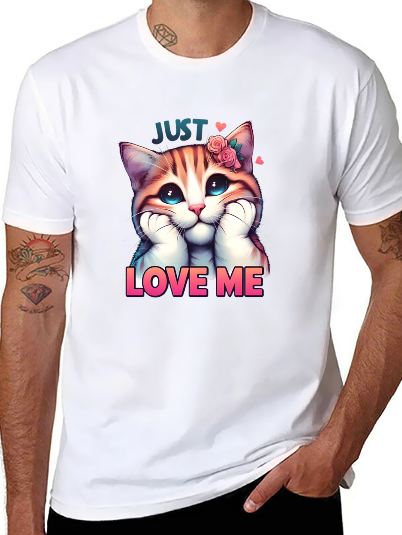 Cute Kitten Just Love Me Graphic Tee