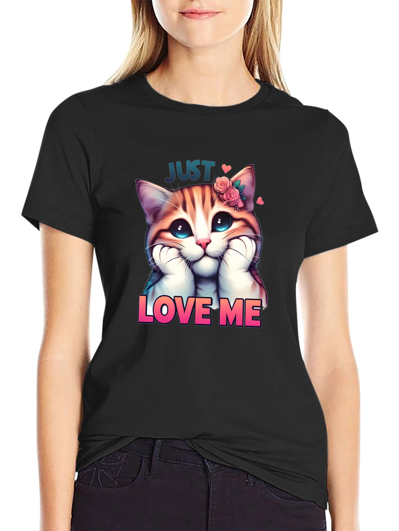 Cute Kitten Just Love Me Graphic Tee