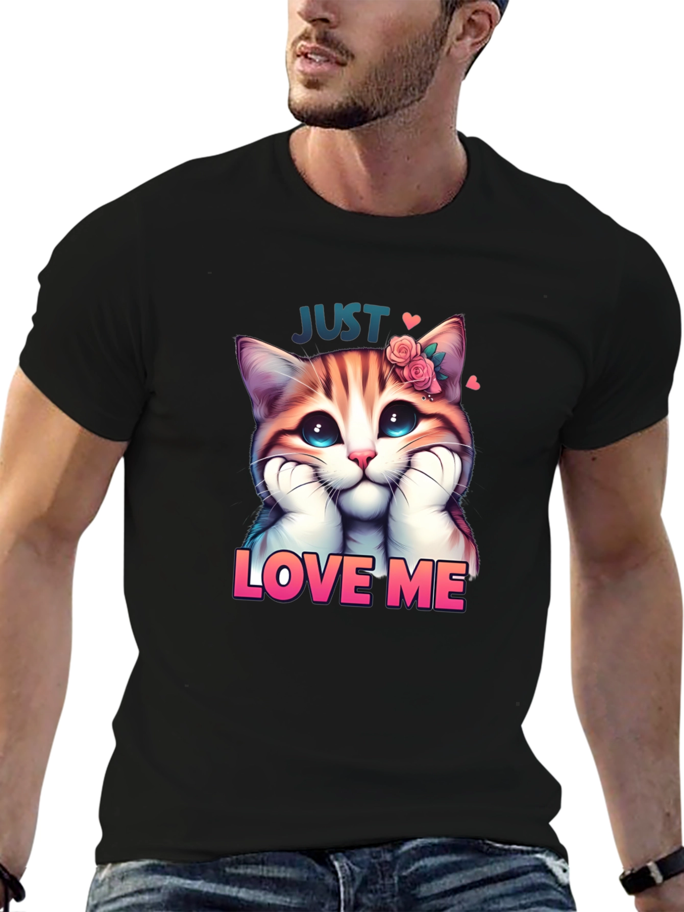Cute Kitten Just Love Me Graphic Tee