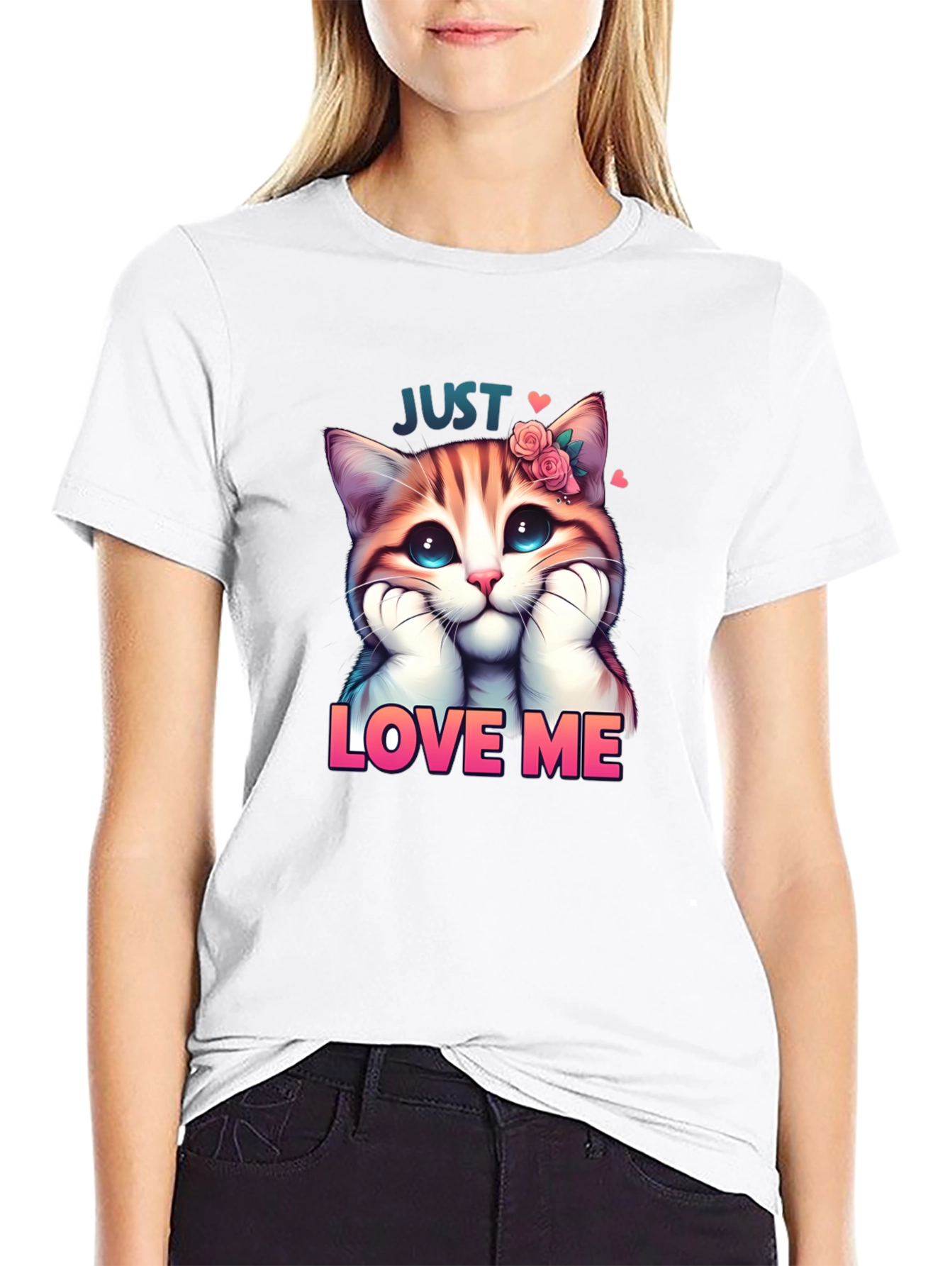 Cute Kitten Just Love Me Graphic Tee