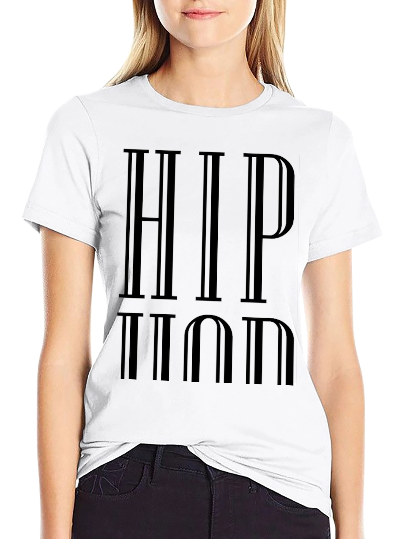 HIP HOP Graphic Print Black Tee Shirt