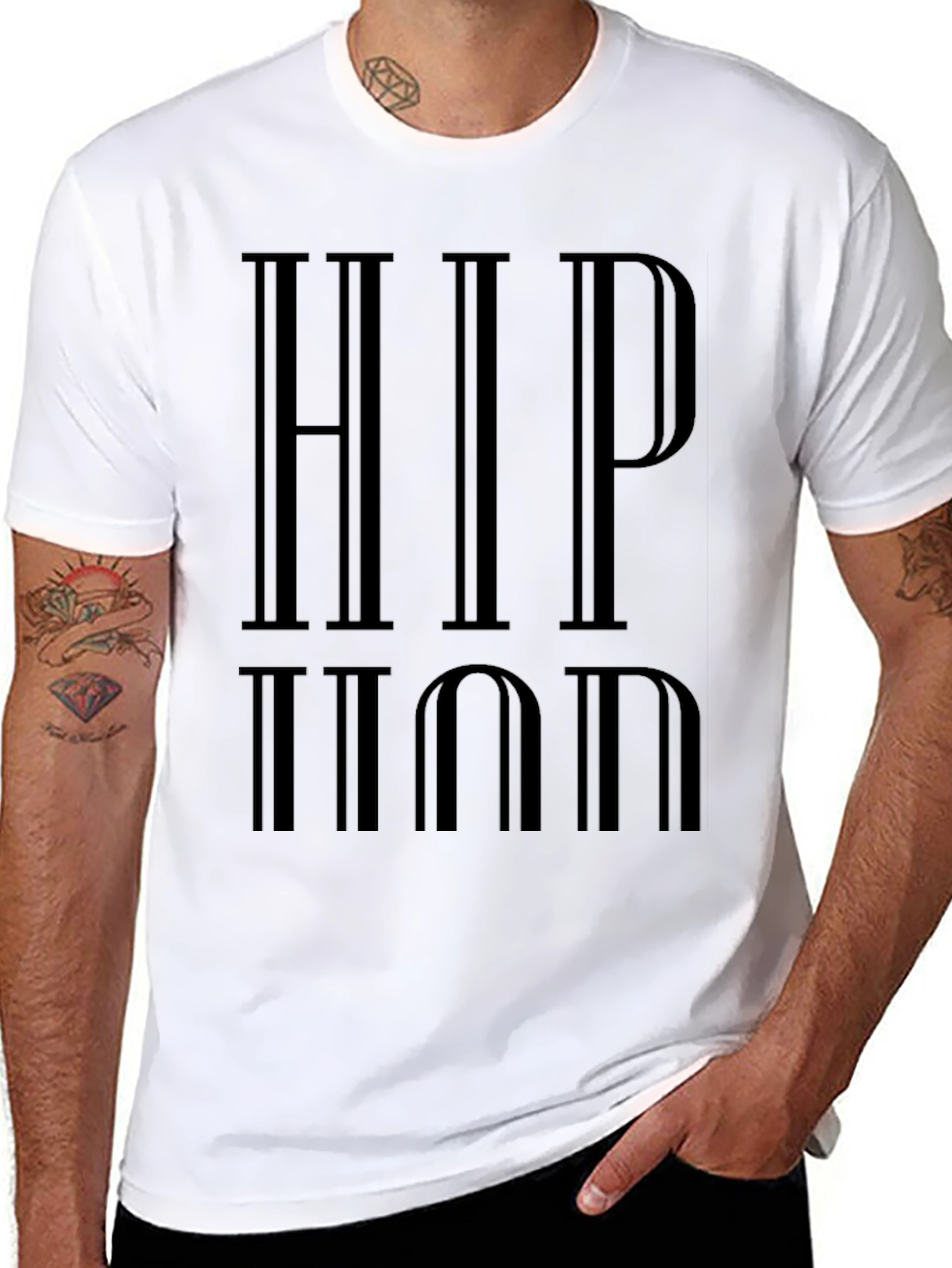 HIP HOP Graphic Print Black Tee Shirt