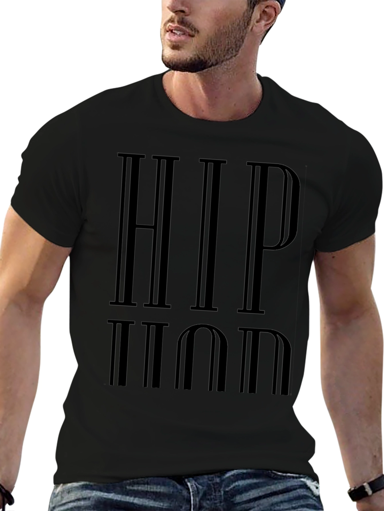 HIP HOP Graphic Print Black Tee Shirt
