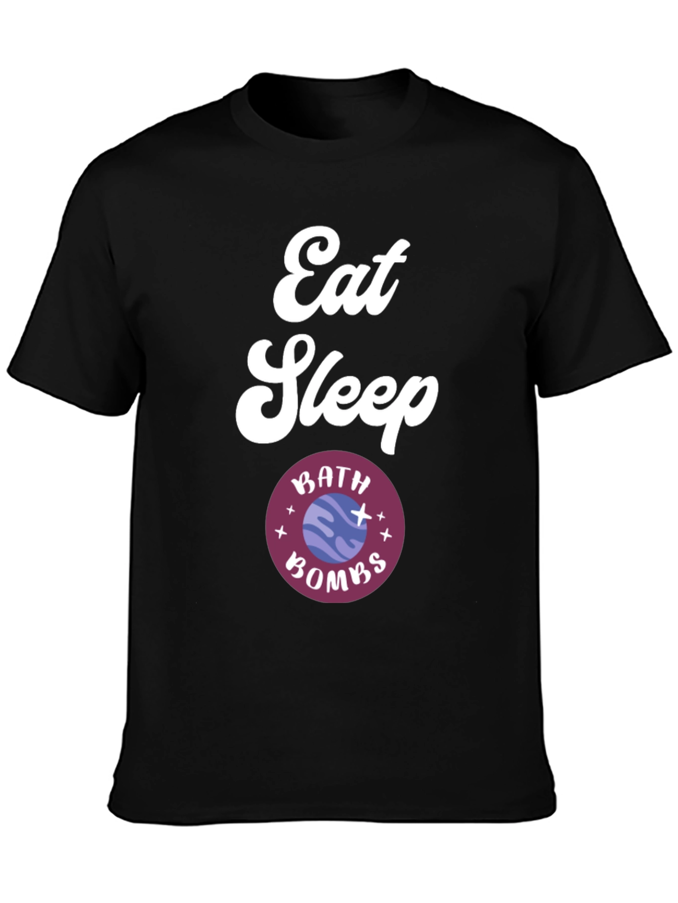 Eat Sleep Bath Bombs Black Graphic Tee