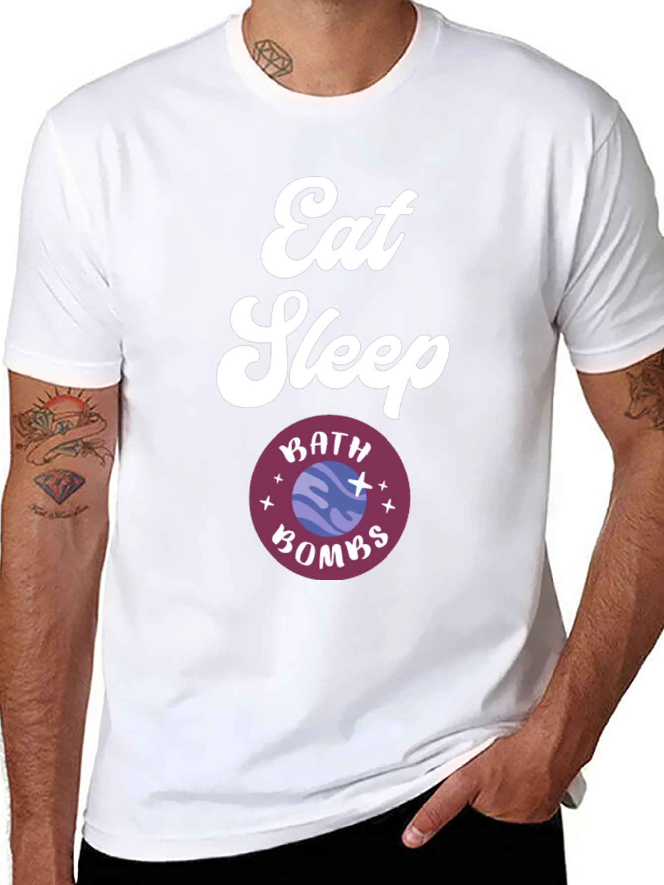 Eat Sleep Bath Bombs Black Graphic Tee