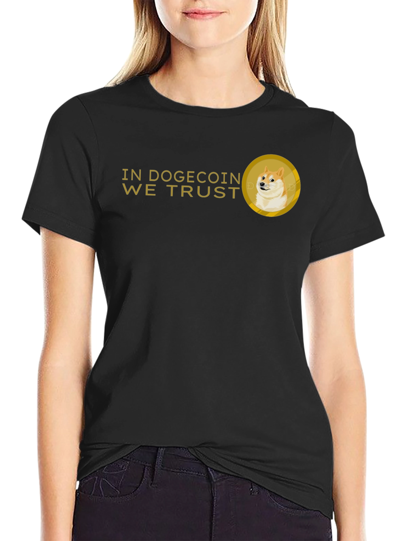 Dogecoin We Trust Black T-Shirt