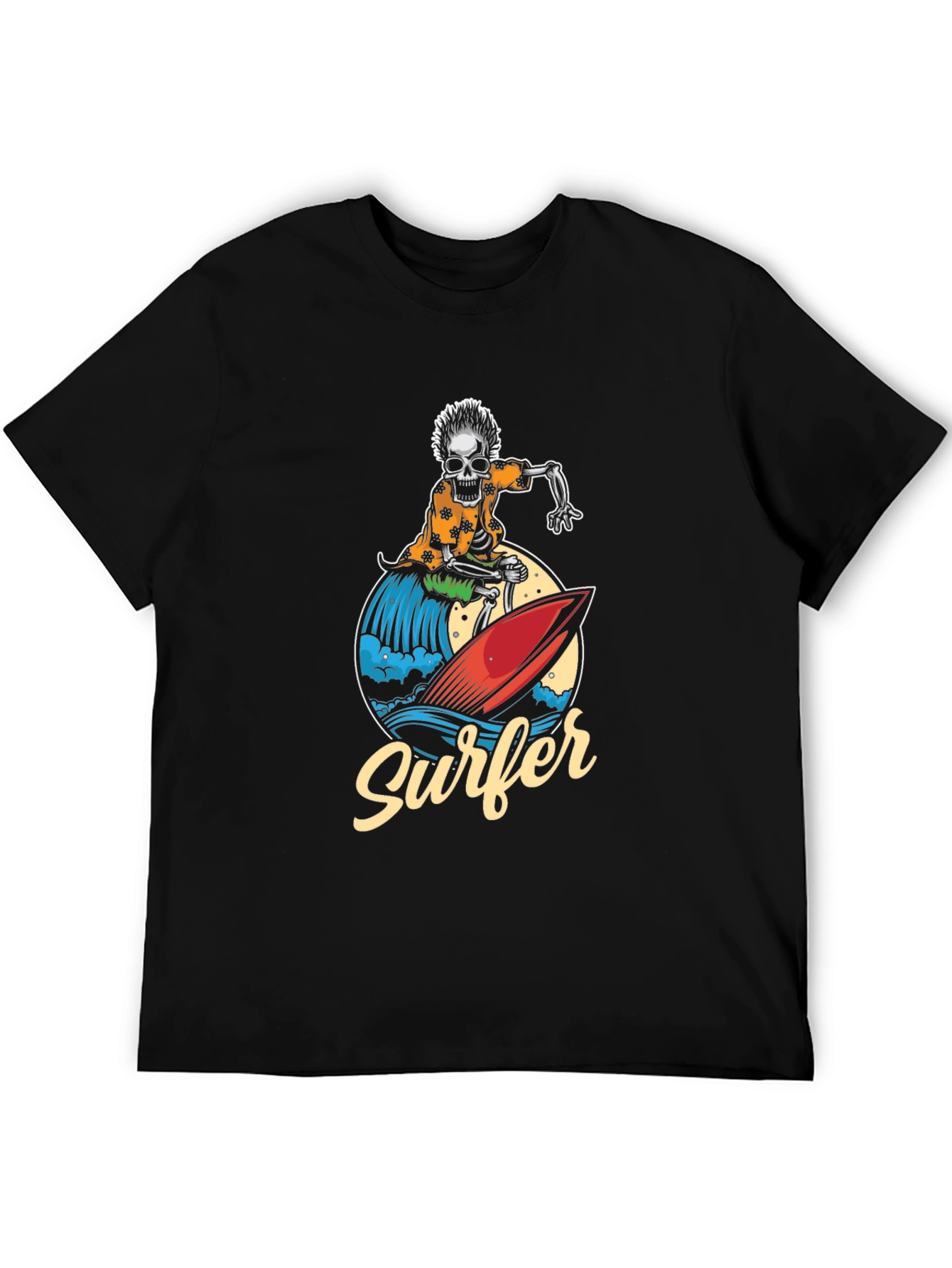 Skeleton Surfer Graphic T-Shirt