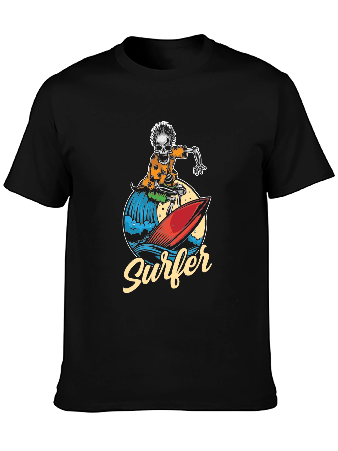 Skeleton Surfer Graphic T-Shirt