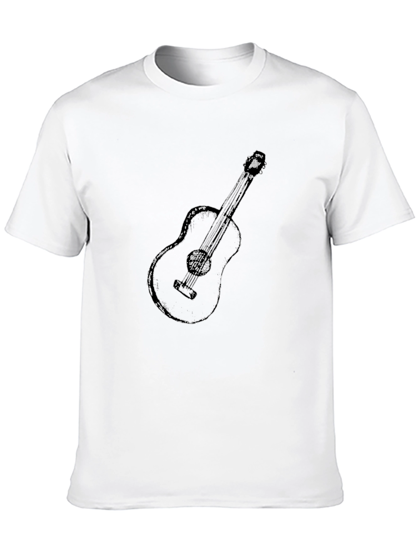 Guitar Graphic Print Black T-Shirt