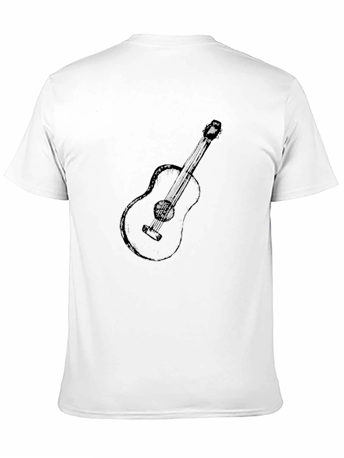 Guitar Graphic Print Black T-Shirt