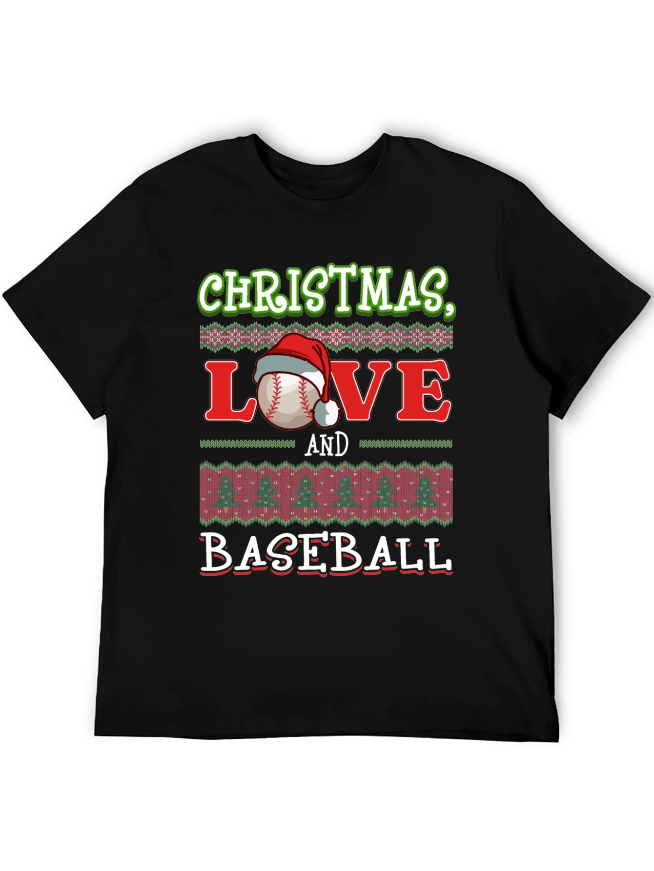Christmas Love and Baseball Holiday T-Shirt