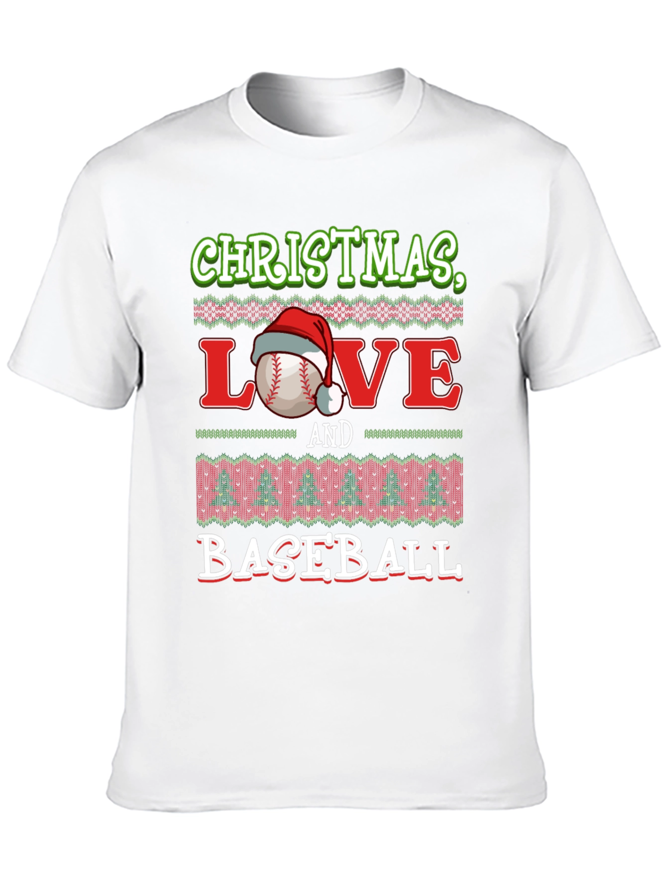 Christmas Love and Baseball Holiday T-Shirt