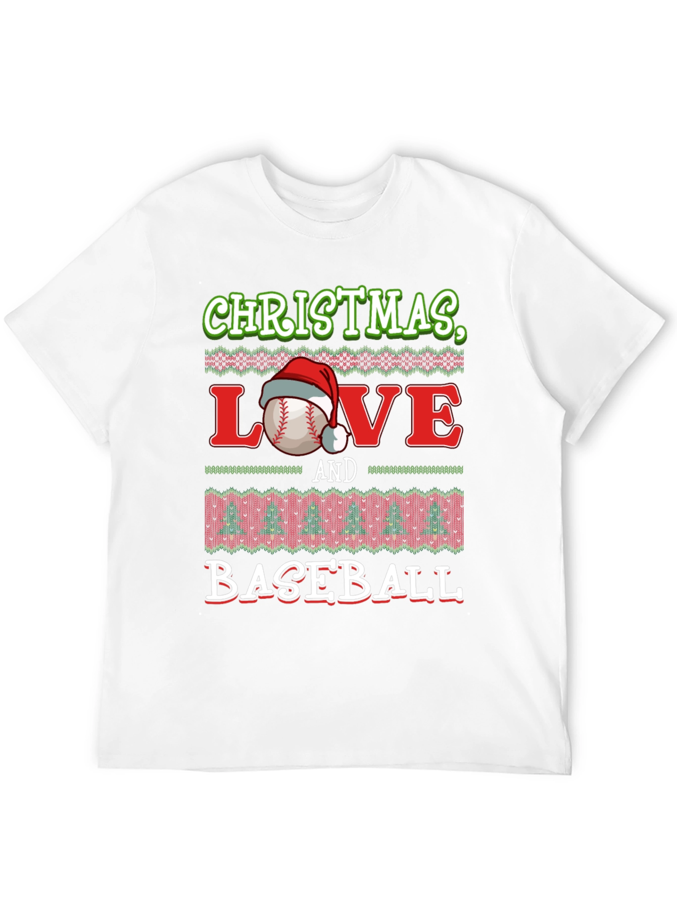 Christmas Love and Baseball Holiday T-Shirt