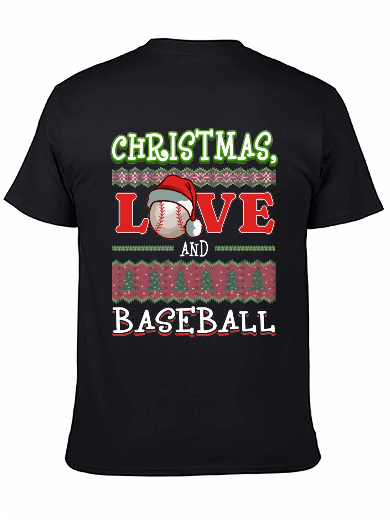 Christmas Love and Baseball Holiday T-Shirt
