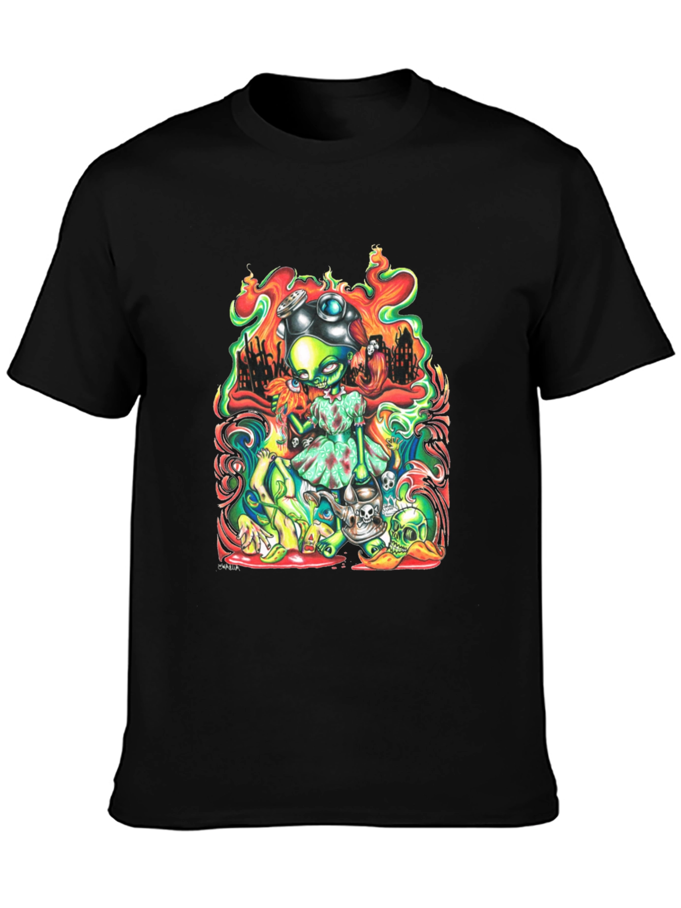 Zombie Girl T-Shirt - Mens Black Graphic Tee