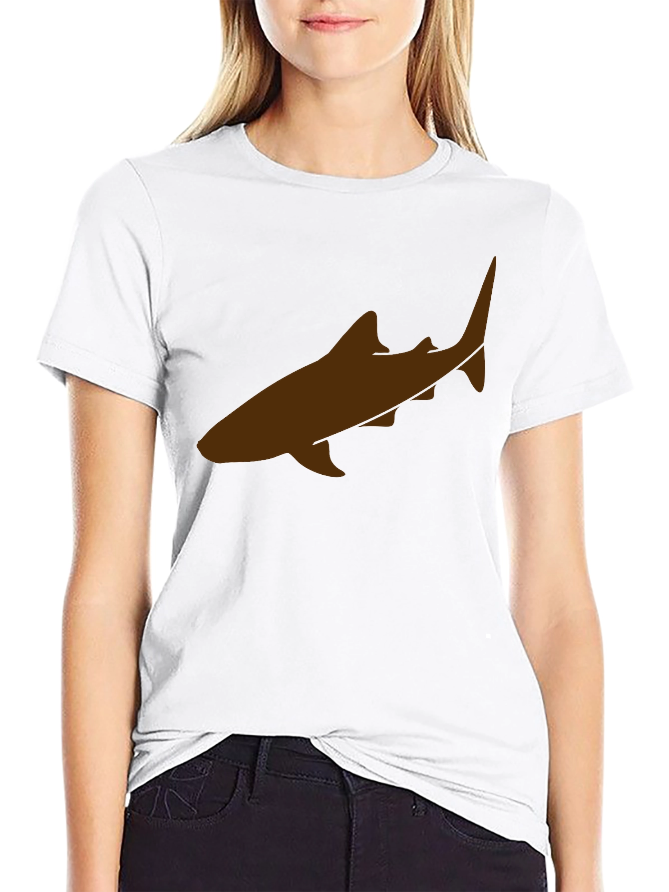 Shark Graphic Tee - Black Cotton Casual Shirt