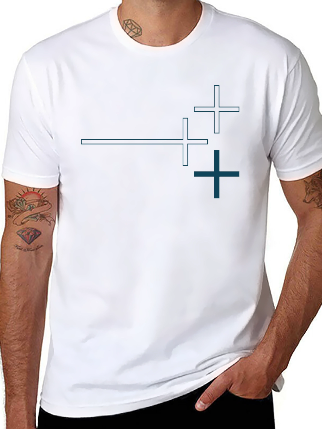 Modern Graphic Tee - Abstract Plus Design