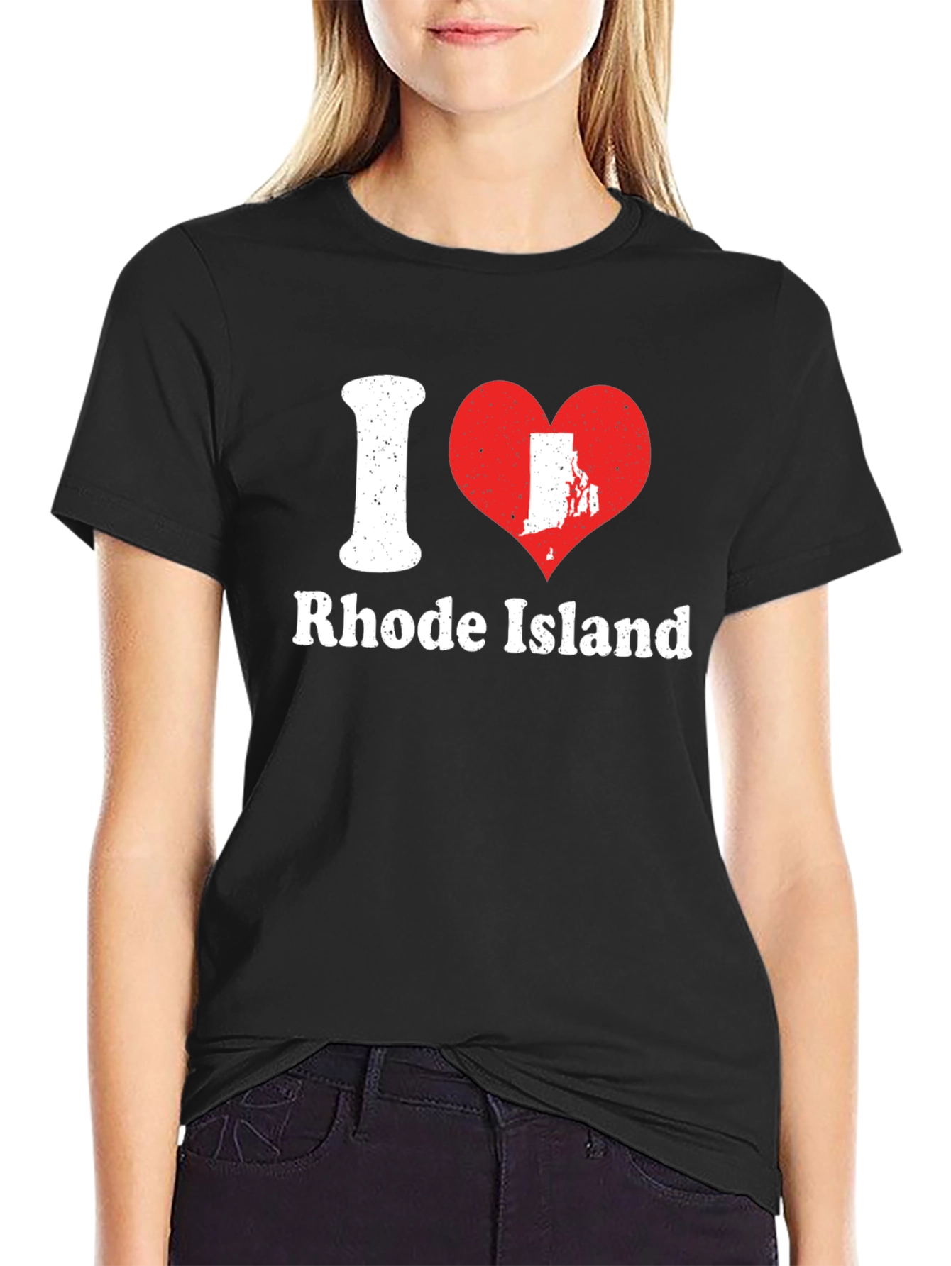 I Heart Rhode Island Black T-Shirt