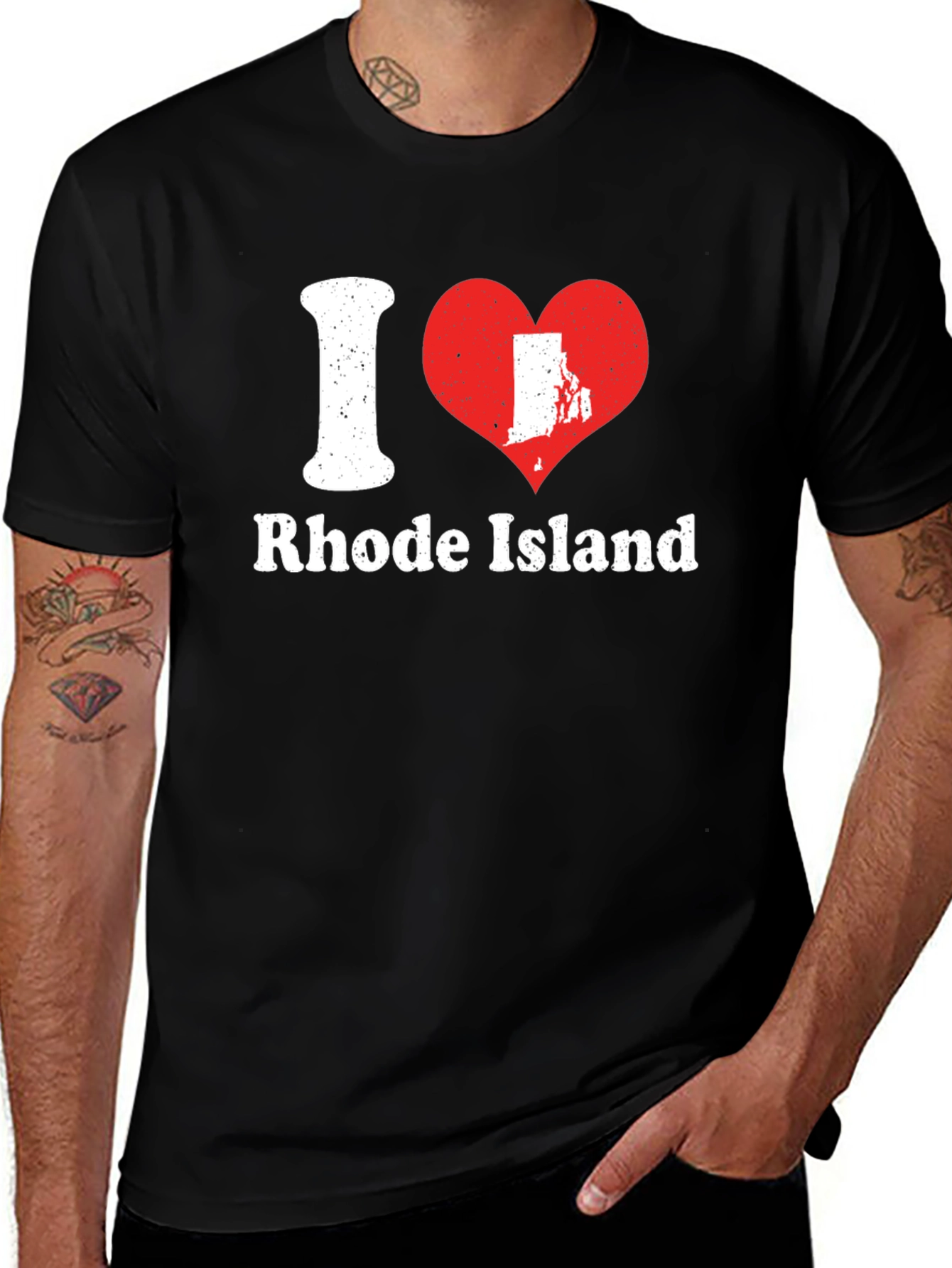 I Heart Rhode Island Black T-Shirt
