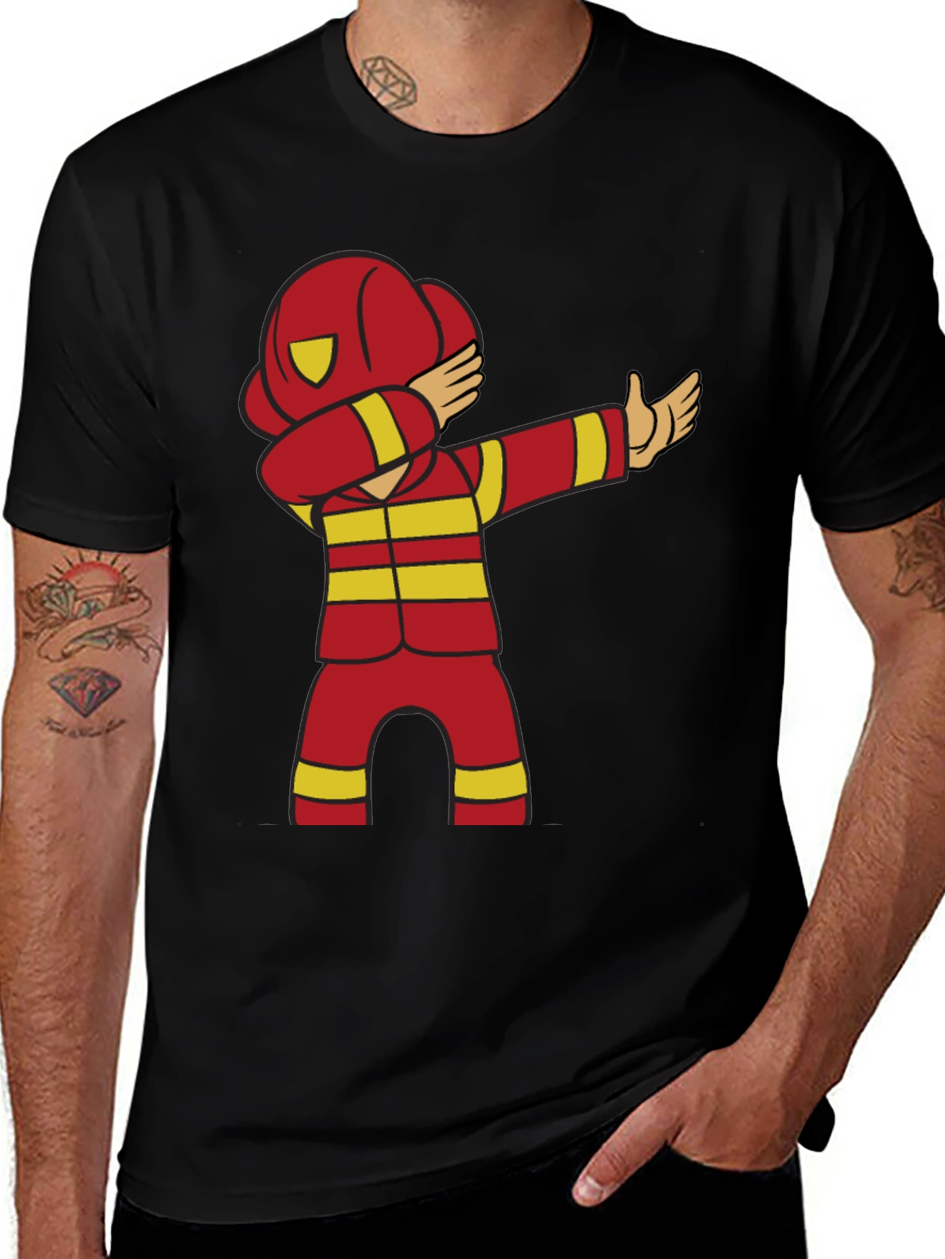 Firefighter Dab Black T-Shirt